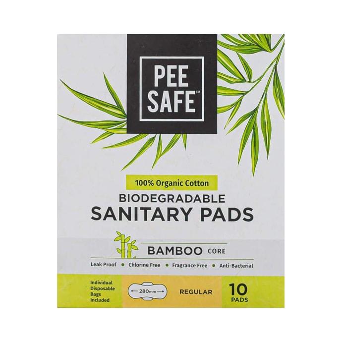 Pee Safe 100 Organic Cotton, Biodegradable Sanitary Pads Regular